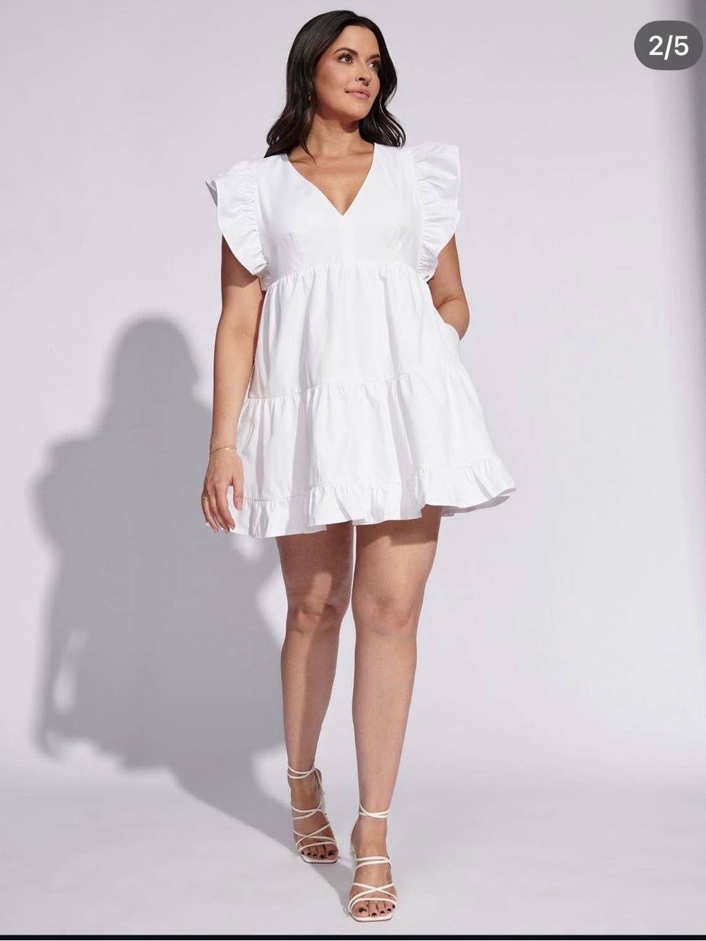 Flutter Sleeve Tiered Dress